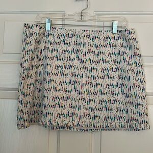 Lilly Pulitzer Oh Buoy pattern ruffled hem white mini skirt